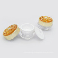 S18  5g 10g In Stock Ready to Ship Double Wall Gold Lid Transparent Body Round Acrylic Cream Jar